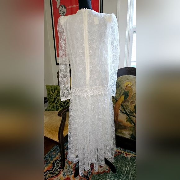 VINTAGE JESSICA MCCLINTOCK LACE WEDDING DRESS SZ 9/10. - Picture 9 of 14